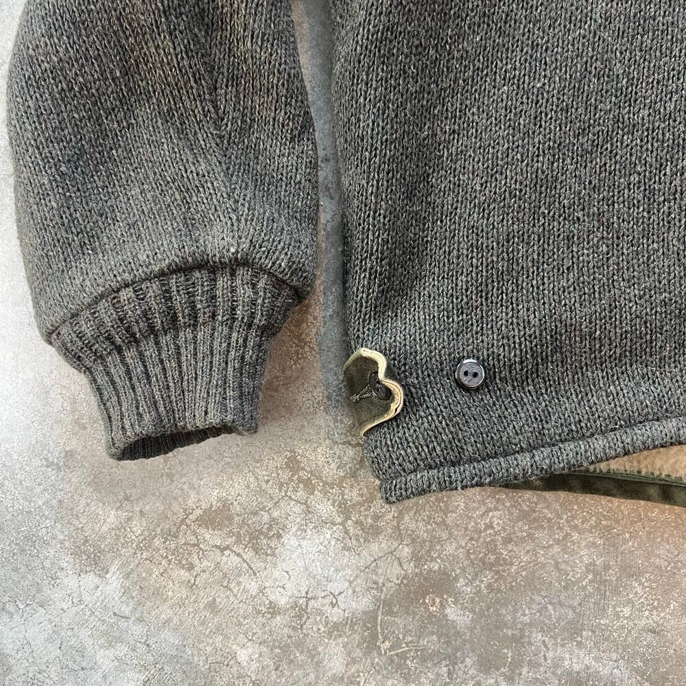 Vintage Cooper Sportswear Reversible Suede Fleece Bomber Jacket XL Olive - Picture 6 of 10